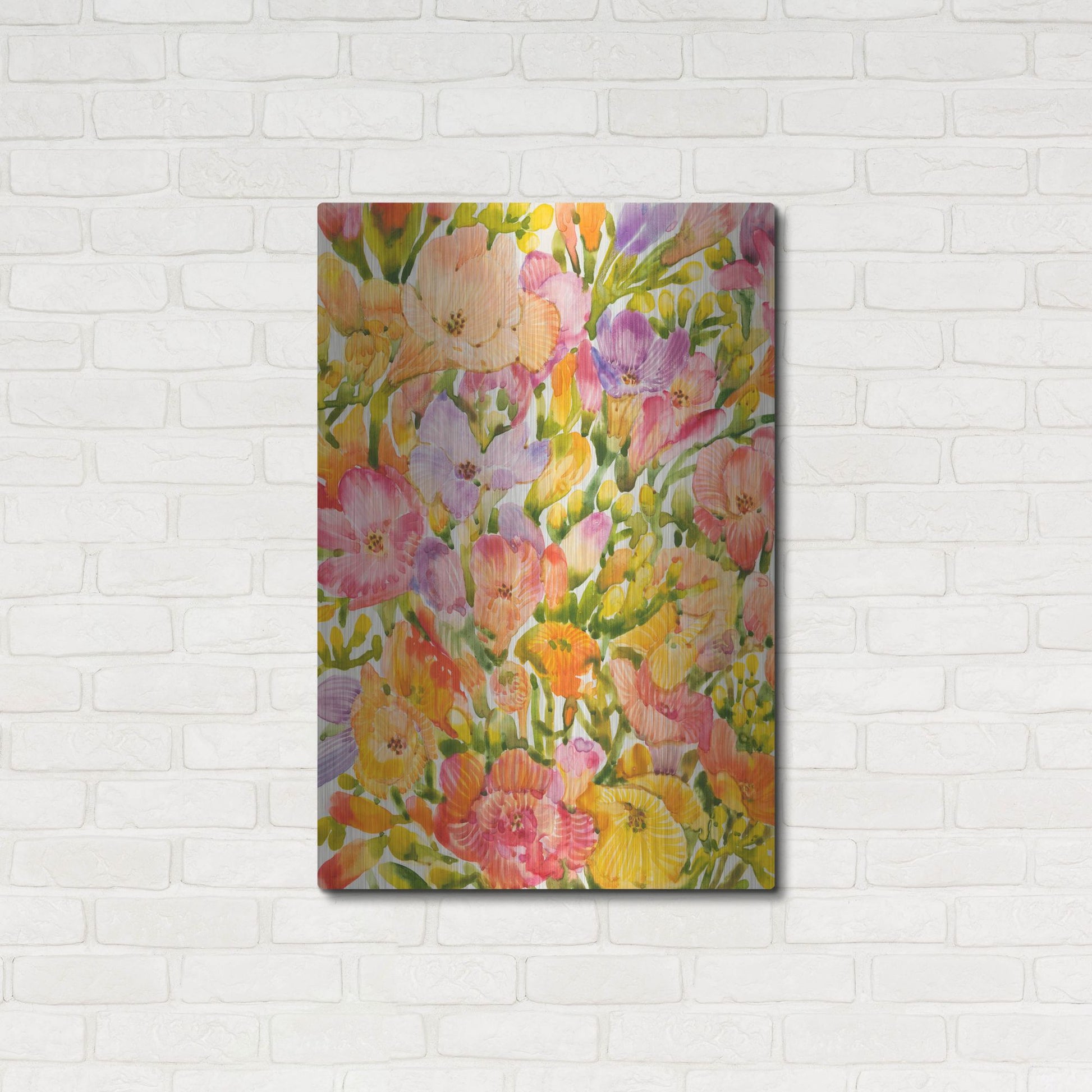 Luxe Metal Art 'Wildflower Study I' by Tim O'Toole, Metal Wall Art,24x36