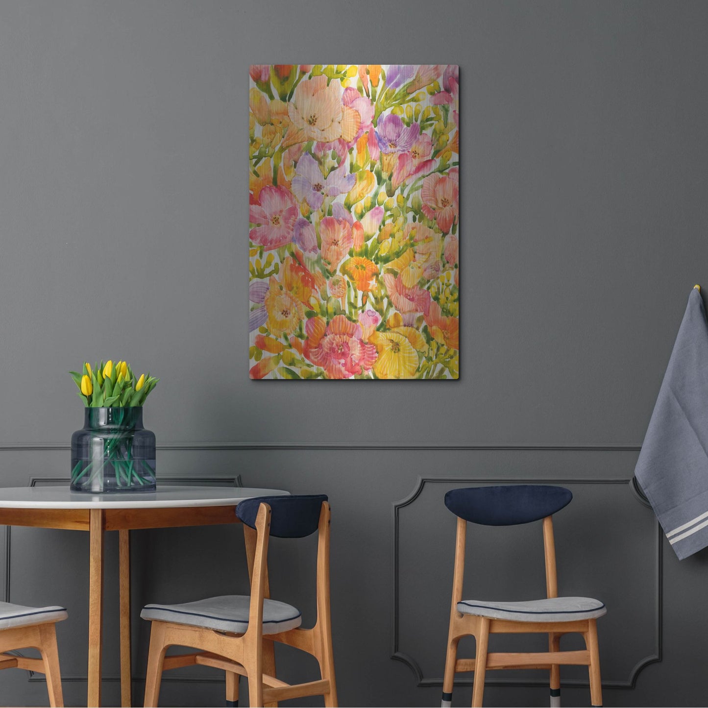 Luxe Metal Art 'Wildflower Study I' by Tim O'Toole, Metal Wall Art,24x36