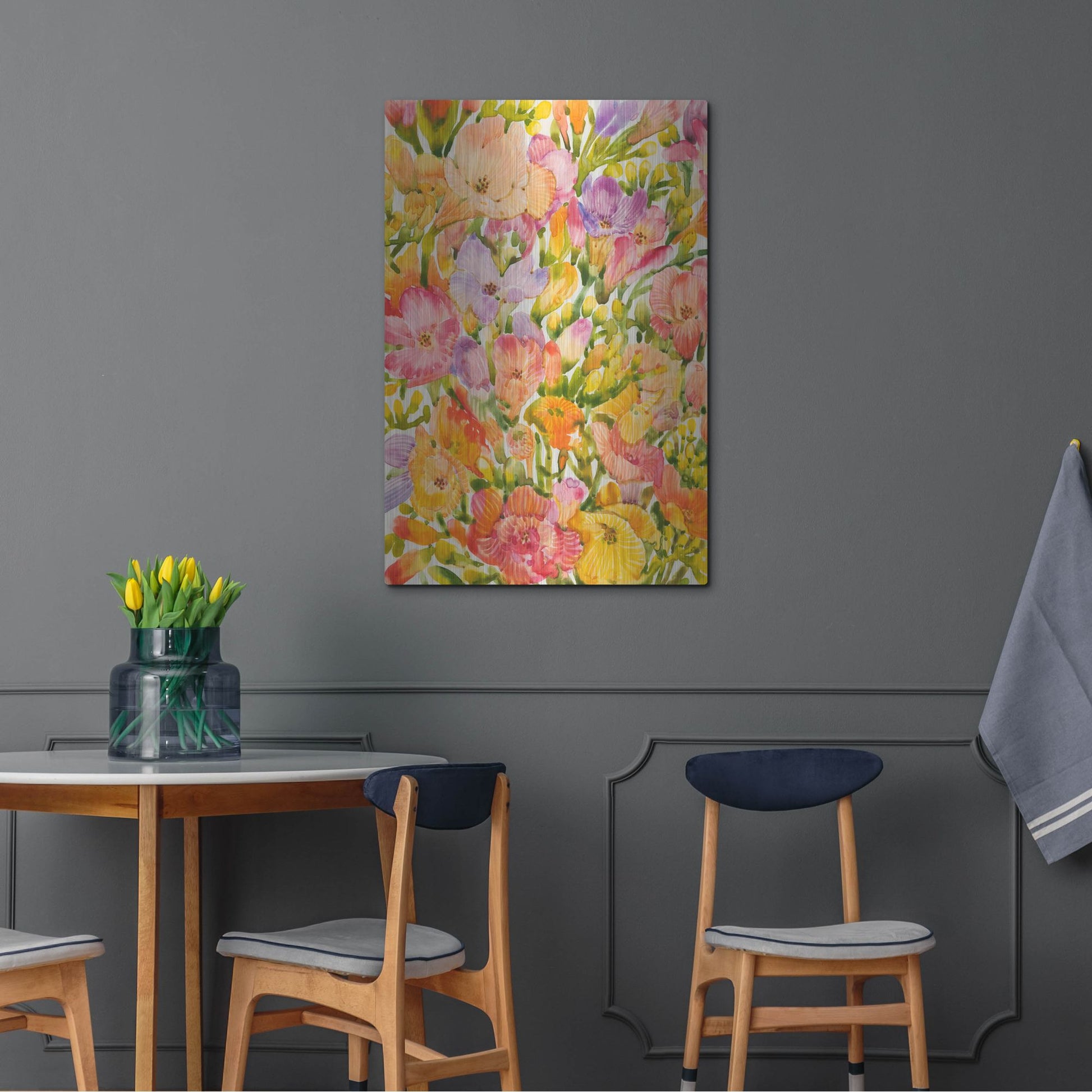 Luxe Metal Art 'Wildflower Study I' by Tim O'Toole, Metal Wall Art,24x36