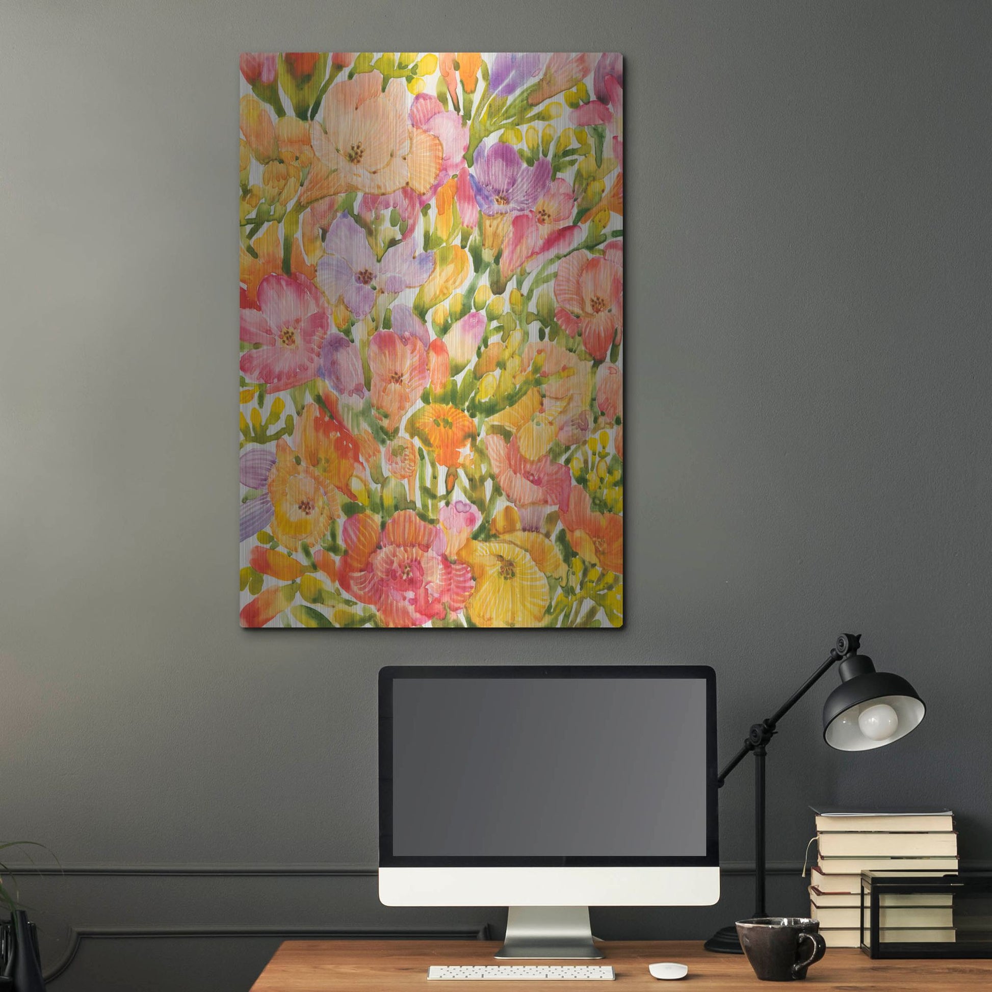 Luxe Metal Art 'Wildflower Study I' by Tim O'Toole, Metal Wall Art,24x36