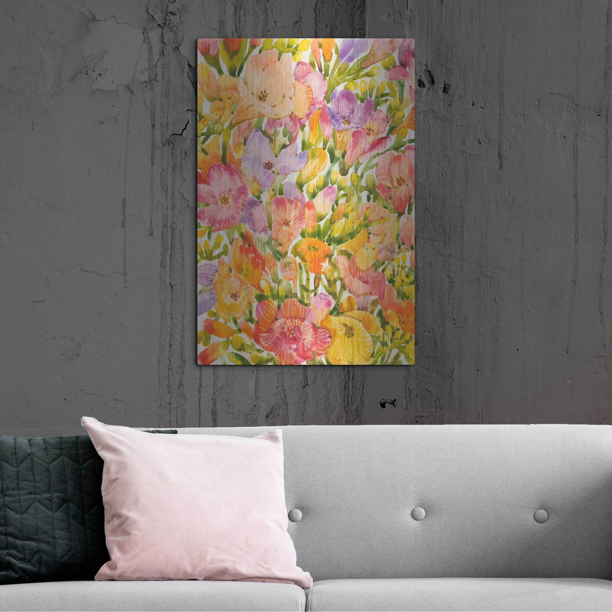 Luxe Metal Art 'Wildflower Study I' by Tim O'Toole, Metal Wall Art,24x36