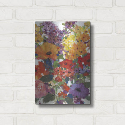 Luxe Metal Art 'Fresh Floral I' by Tim O'Toole, Metal Wall Art,12x16