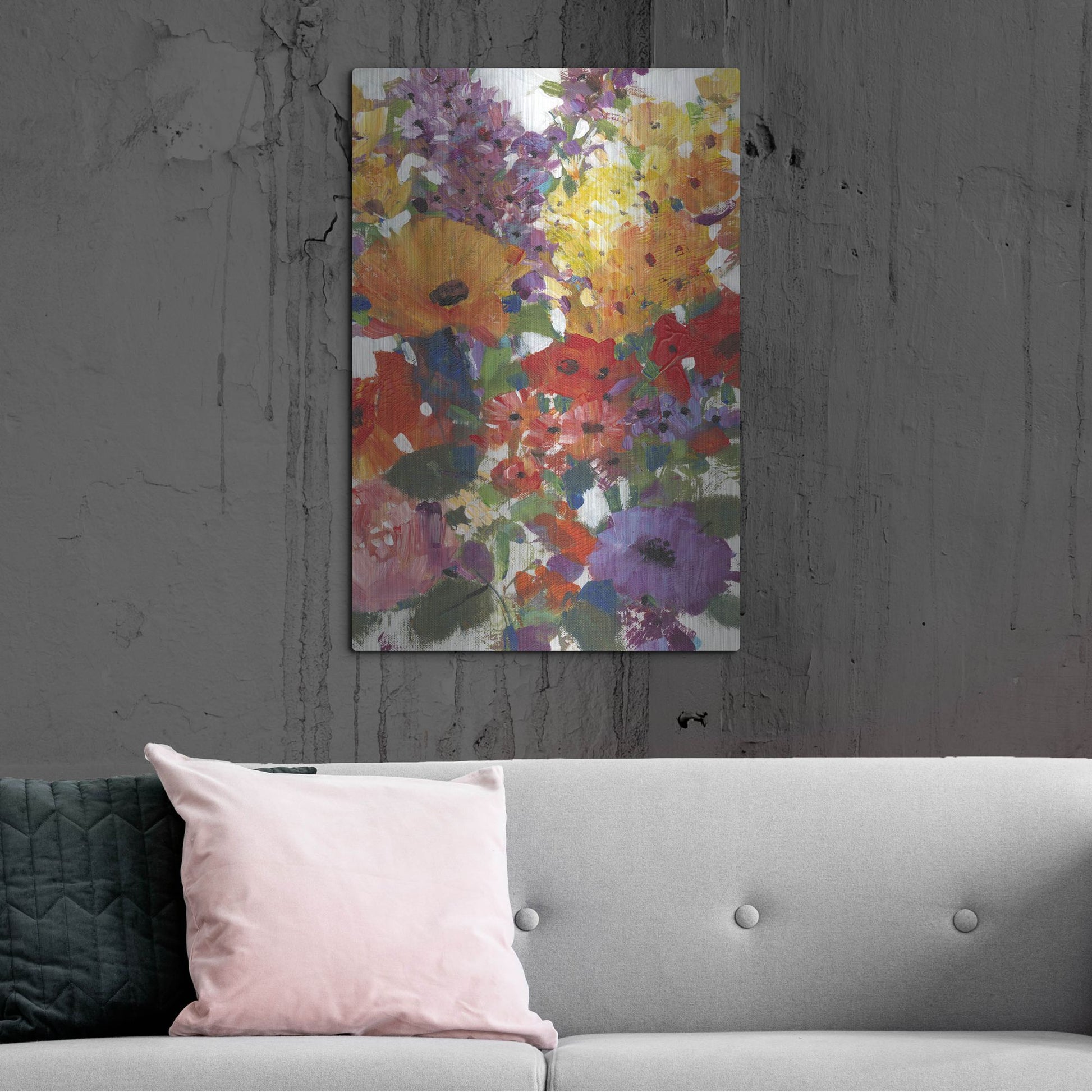 Luxe Metal Art 'Fresh Floral I' by Tim O'Toole, Metal Wall Art,24x36