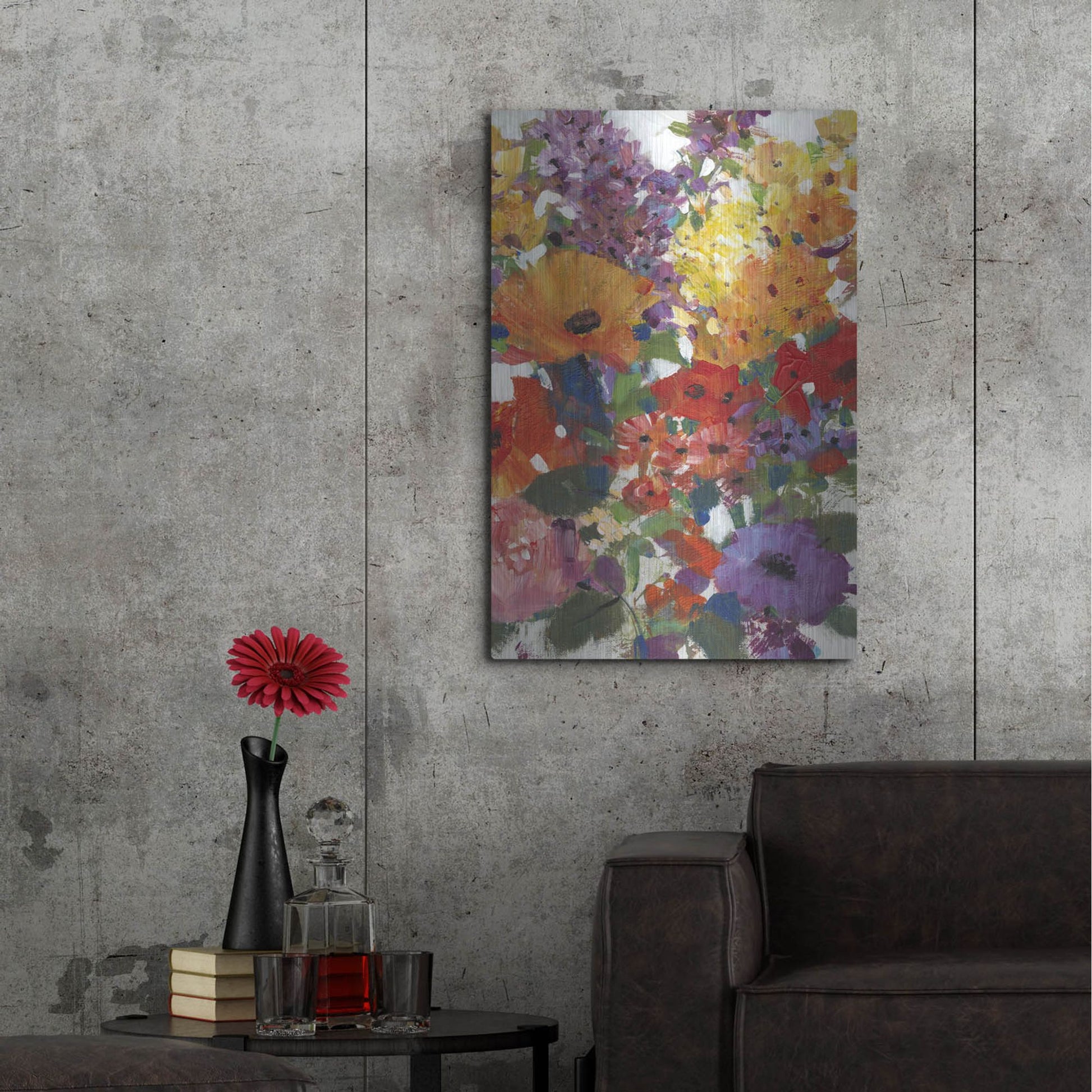 Luxe Metal Art 'Fresh Floral I' by Tim O'Toole, Metal Wall Art,24x36