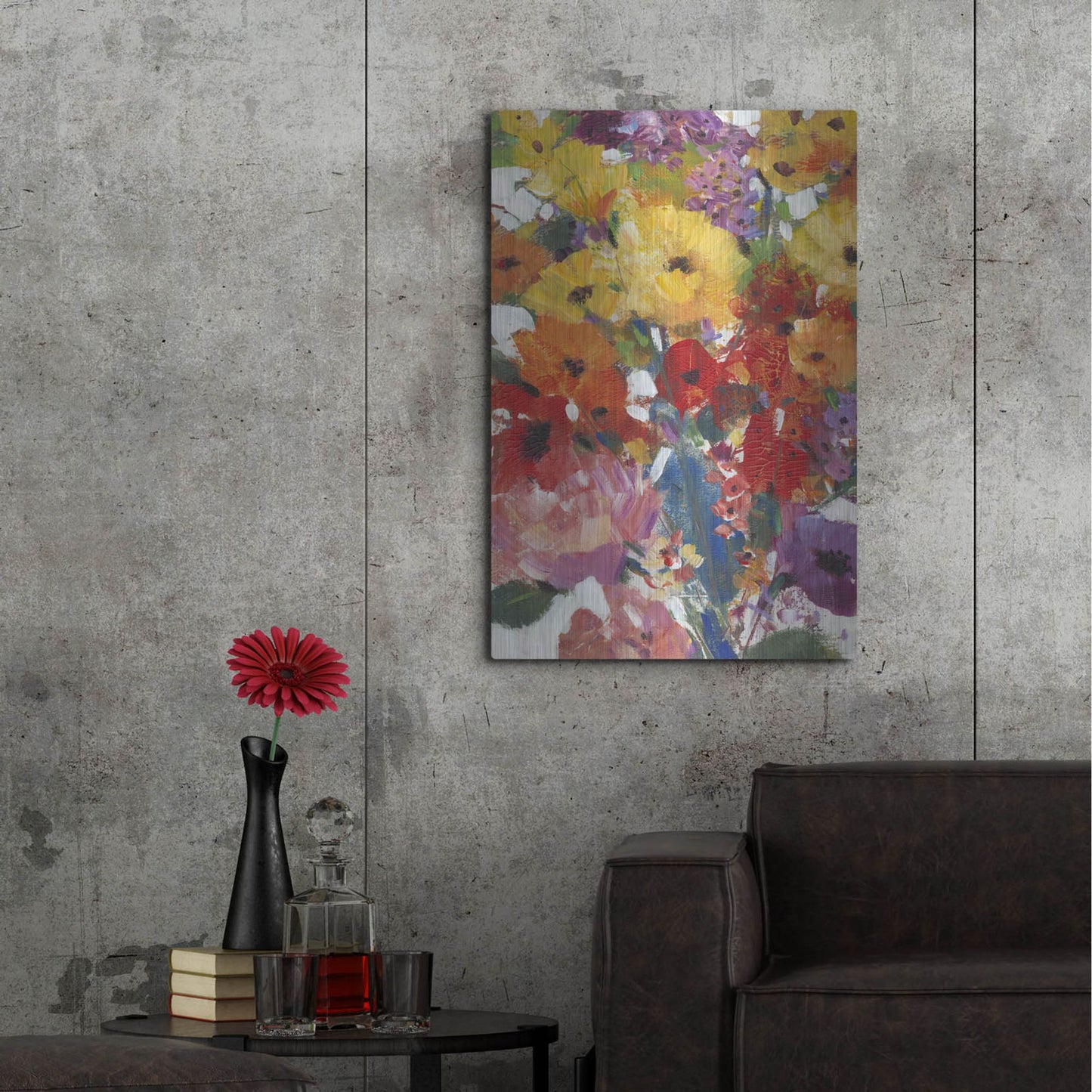 Luxe Metal Art 'Fresh Floral II' by Tim O'Toole, Metal Wall Art,24x36