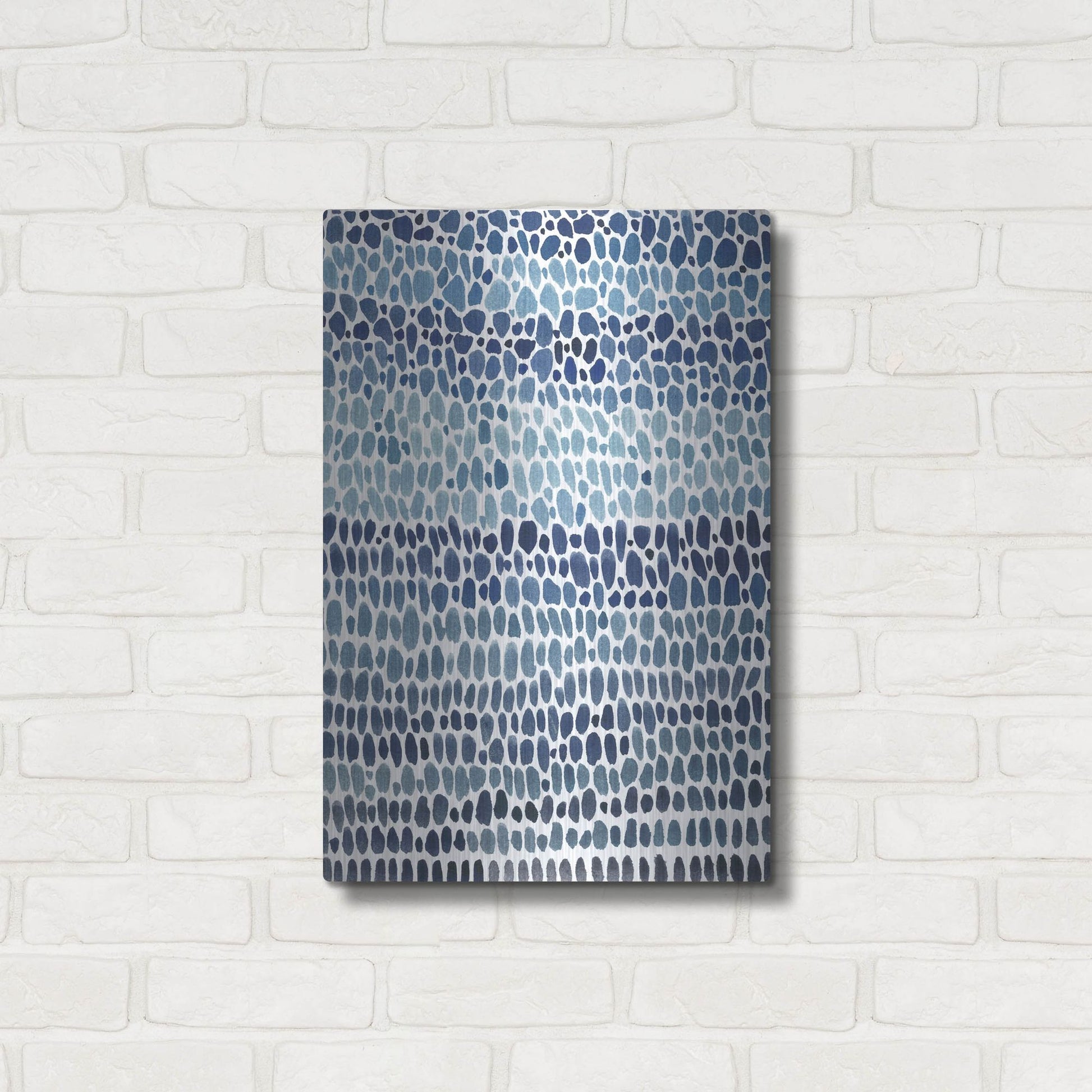 Luxe Metal Art 'Blue Progression I' by Tim O'Toole, Metal Wall Art,16x24