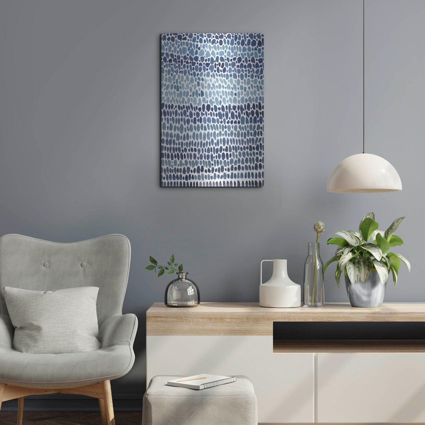 Luxe Metal Art 'Blue Progression I' by Tim O'Toole, Metal Wall Art,16x24