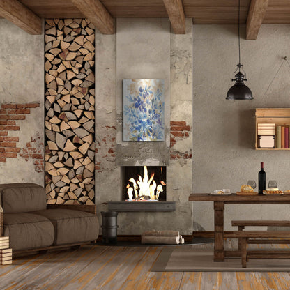 Luxe Metal Art 'Blueberry Floral I' by Tim O'Toole, Metal Wall Art,24x36