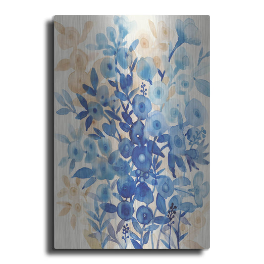 Luxe Metal Art 'Blueberry Floral II' by Tim O'Toole, Metal Wall Art
