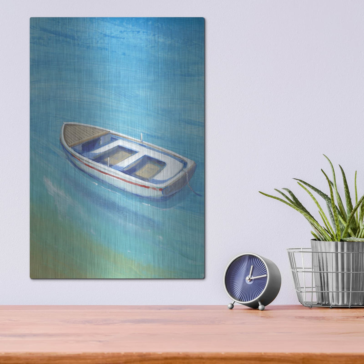 'Anchored Dingy I' by Tim O'Toole – Metal Wall Art, 12x16 room view