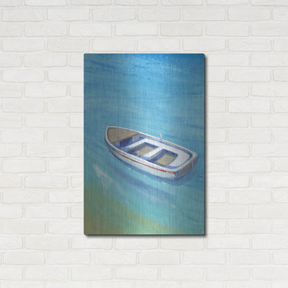 Luxe Metal Art 'Anchored Dingy I' by Tim O'Toole, Metal Wall Art,24x36