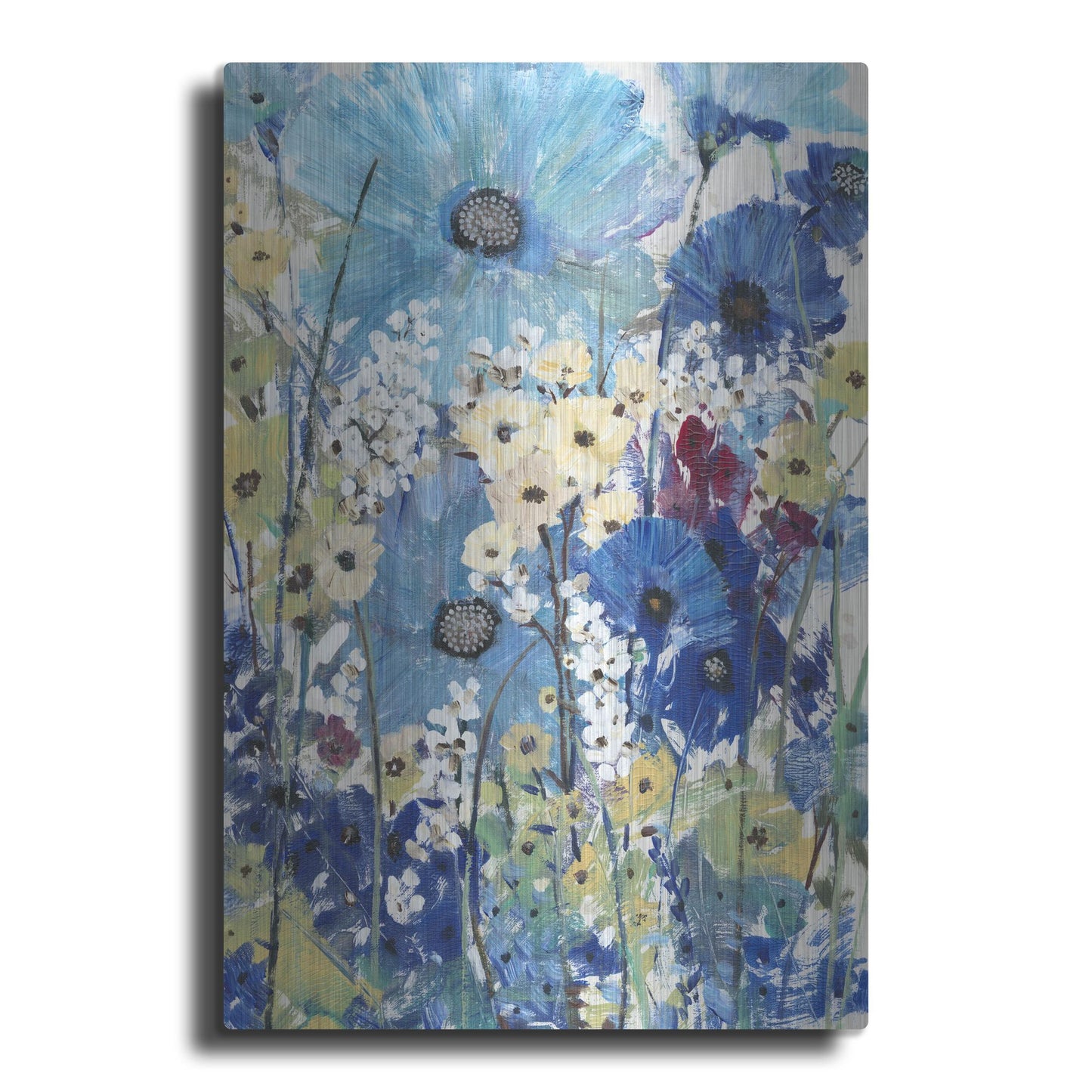 Luxe Metal Art 'Garden Blues II' by Tim O'Toole, Metal Wall Art