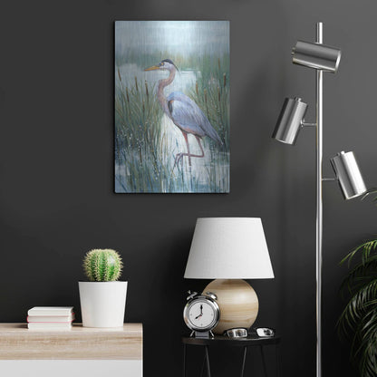 Luxe Metal Art 'Marsh Heron II' by Tim O'Toole, Metal Wall Art,16x24