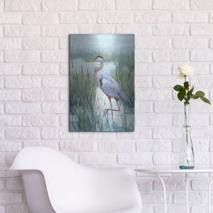 Luxe Metal Art 'Marsh Heron II' by Tim O'Toole, Metal Wall Art,16x24