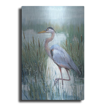 Luxe Metal Art 'Marsh Heron II' by Tim O'Toole, Metal Wall Art