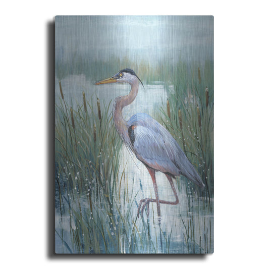 Luxe Metal Art 'Marsh Heron II' by Tim O'Toole, Metal Wall Art
