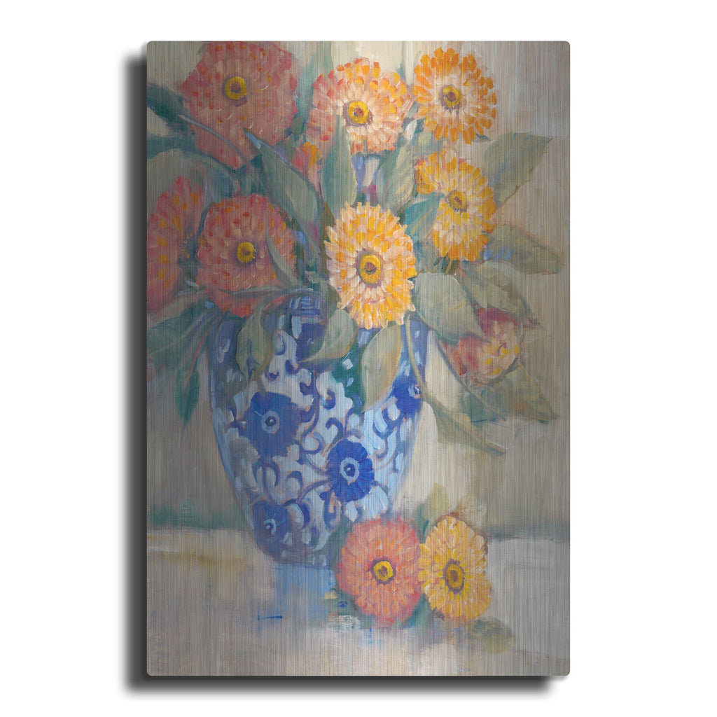 Luxe Metal Art 'Oriental Bouquet I' by Tim O'Toole, Metal Wall Art