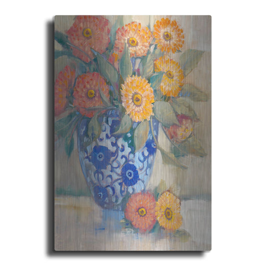 Luxe Metal Art 'Oriental Bouquet I' by Tim O'Toole, Metal Wall Art