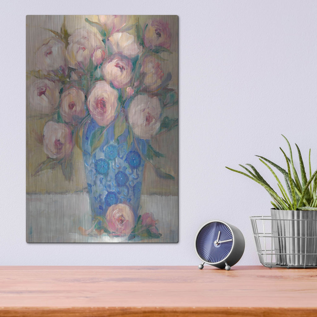Luxe Metal Art 'Oriental Bouquet II' by Tim O'Toole, Metal Wall Art,12x16