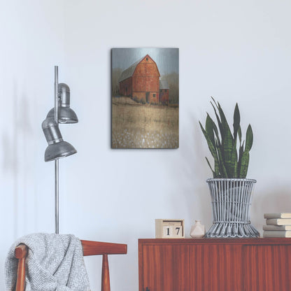Luxe Metal Art 'Red Barn View I' by Tim O'Toole, Metal Wall Art,16x24