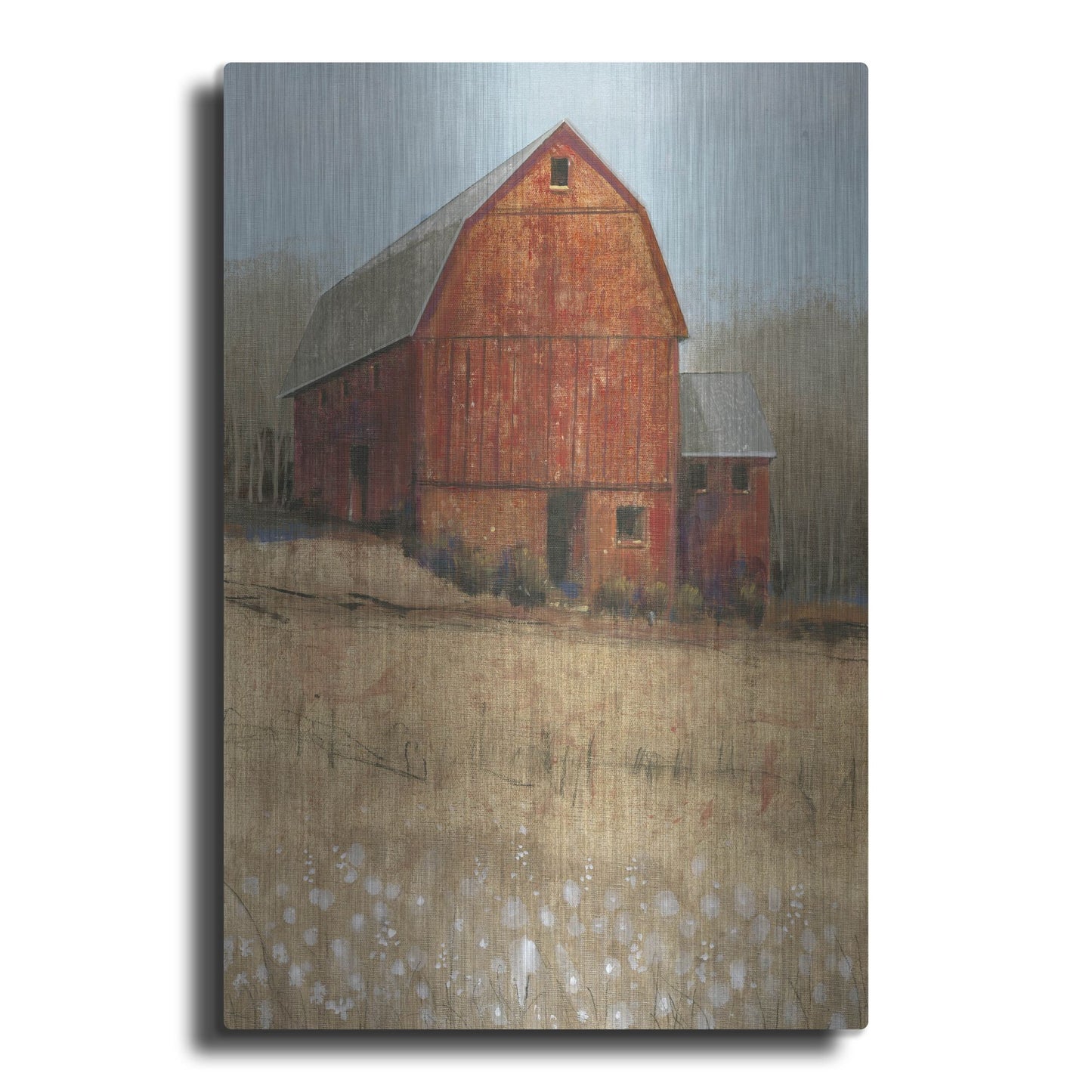 Luxe Metal Art 'Red Barn View I' by Tim O'Toole, Metal Wall Art