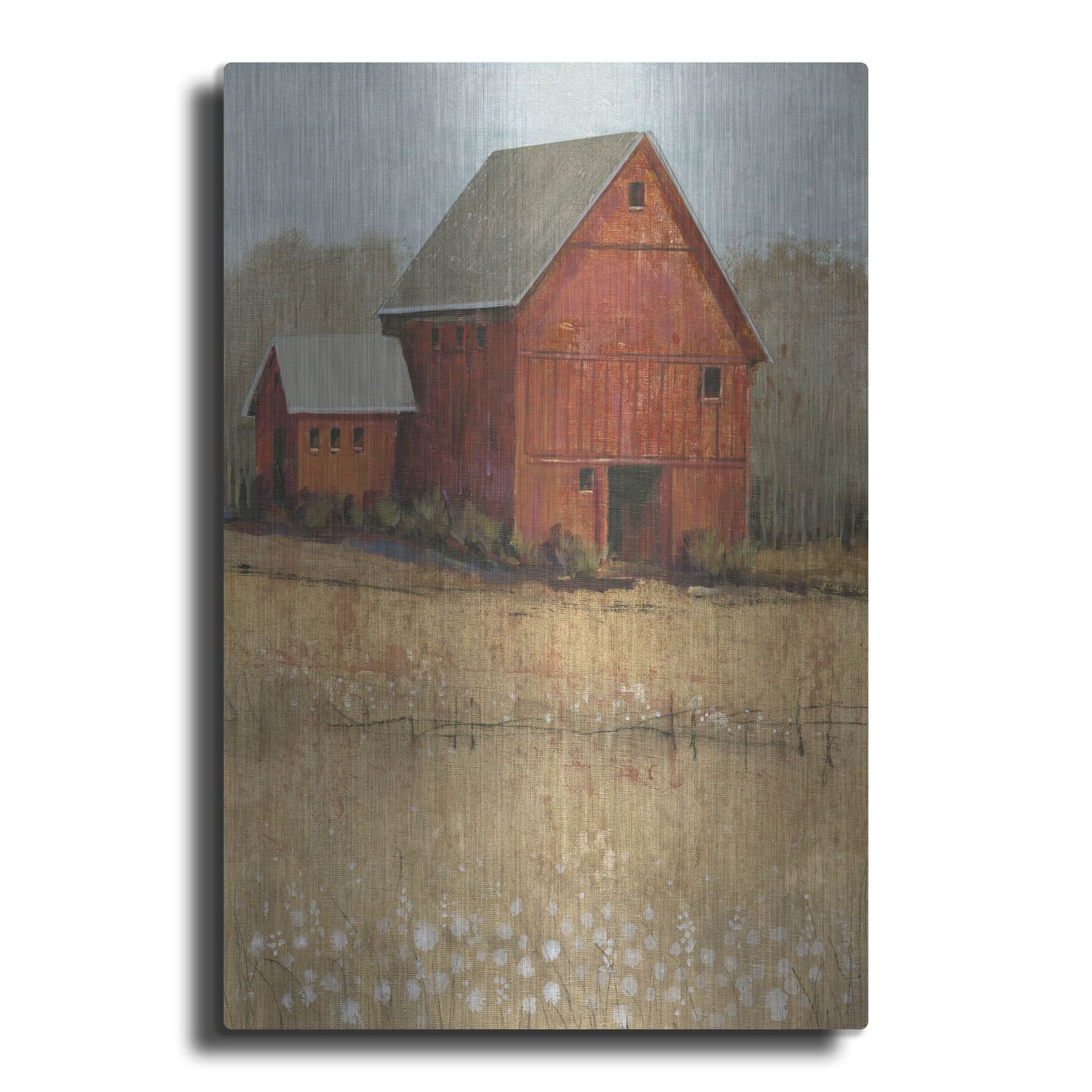 Luxe Metal Art 'Red Barn View II' by Tim O'Toole, Metal Wall Art
