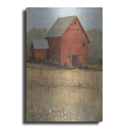 Luxe Metal Art 'Red Barn View II' by Tim O'Toole, Metal Wall Art