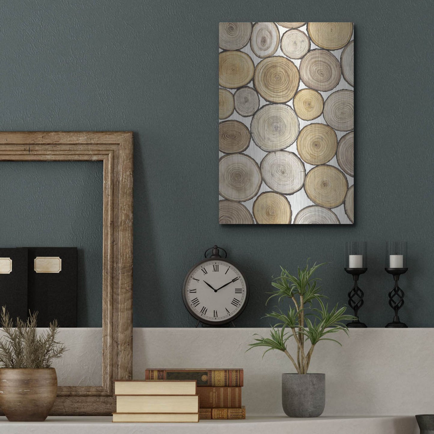 Luxe Metal Art 'Tree Ring Study I' by Tim O'Toole, Metal Wall Art,12x16