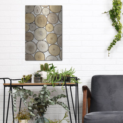 Luxe Metal Art 'Tree Ring Study I' by Tim O'Toole, Metal Wall Art,12x16