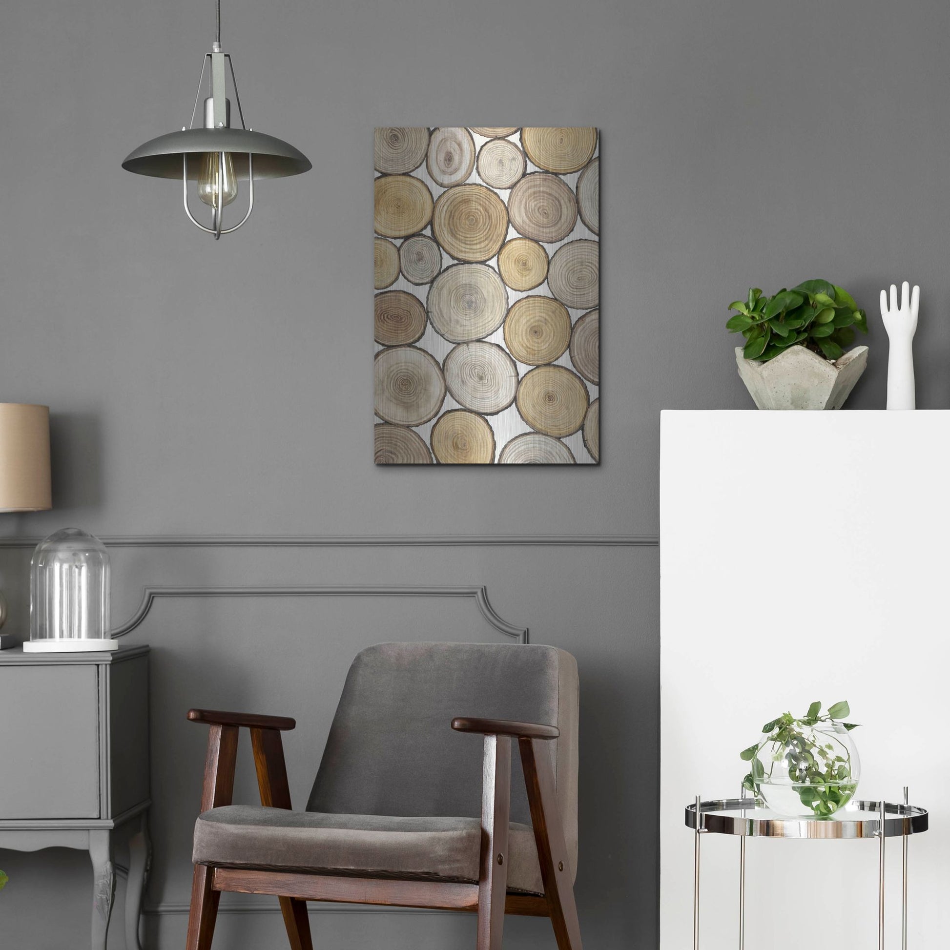 Luxe Metal Art 'Tree Ring Study I' by Tim O'Toole, Metal Wall Art,16x24