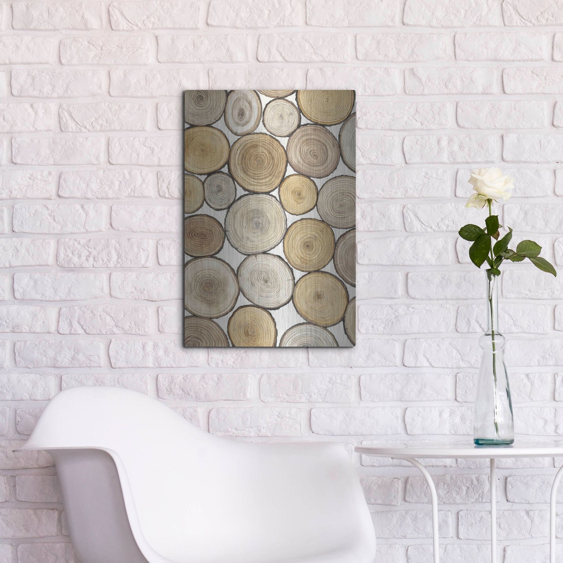 Luxe Metal Art 'Tree Ring Study I' by Tim O'Toole, Metal Wall Art,16x24