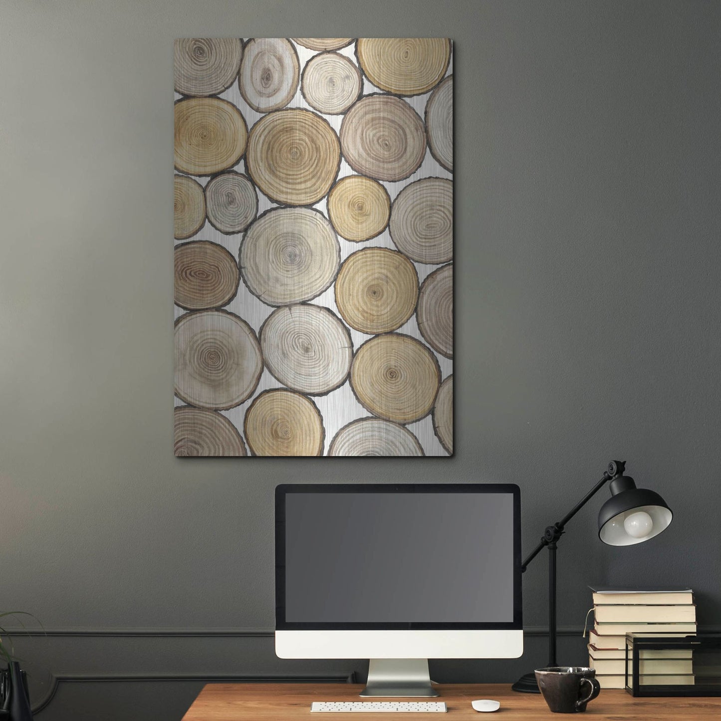 Luxe Metal Art 'Tree Ring Study I' by Tim O'Toole, Metal Wall Art,24x36