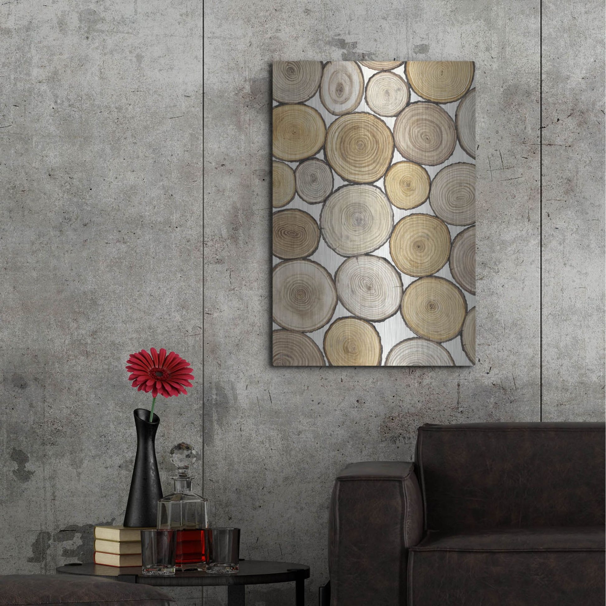 Luxe Metal Art 'Tree Ring Study I' by Tim O'Toole, Metal Wall Art,24x36
