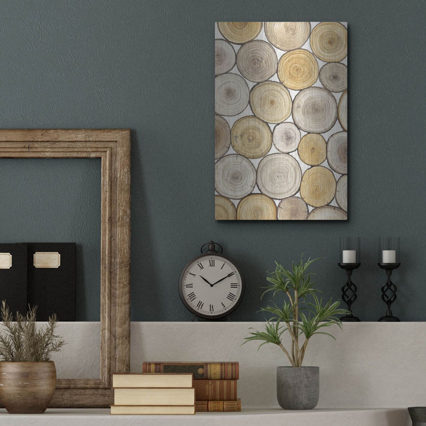Luxe Metal Art 'Tree Ring Study II' by Tim O'Toole, Metal Wall Art,12x16
