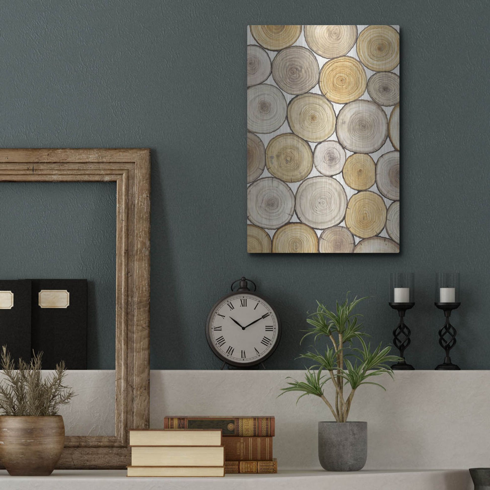 Luxe Metal Art 'Tree Ring Study II' by Tim O'Toole, Metal Wall Art,12x16