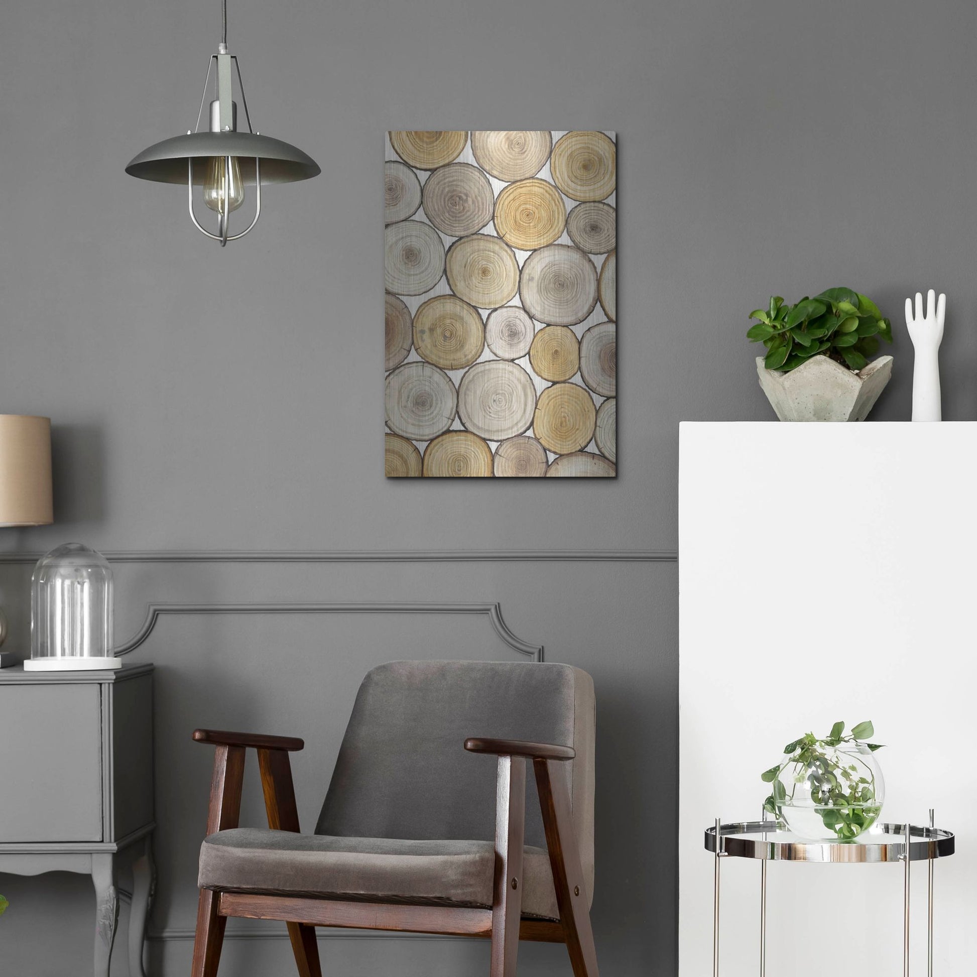 Luxe Metal Art 'Tree Ring Study II' by Tim O'Toole, Metal Wall Art,16x24