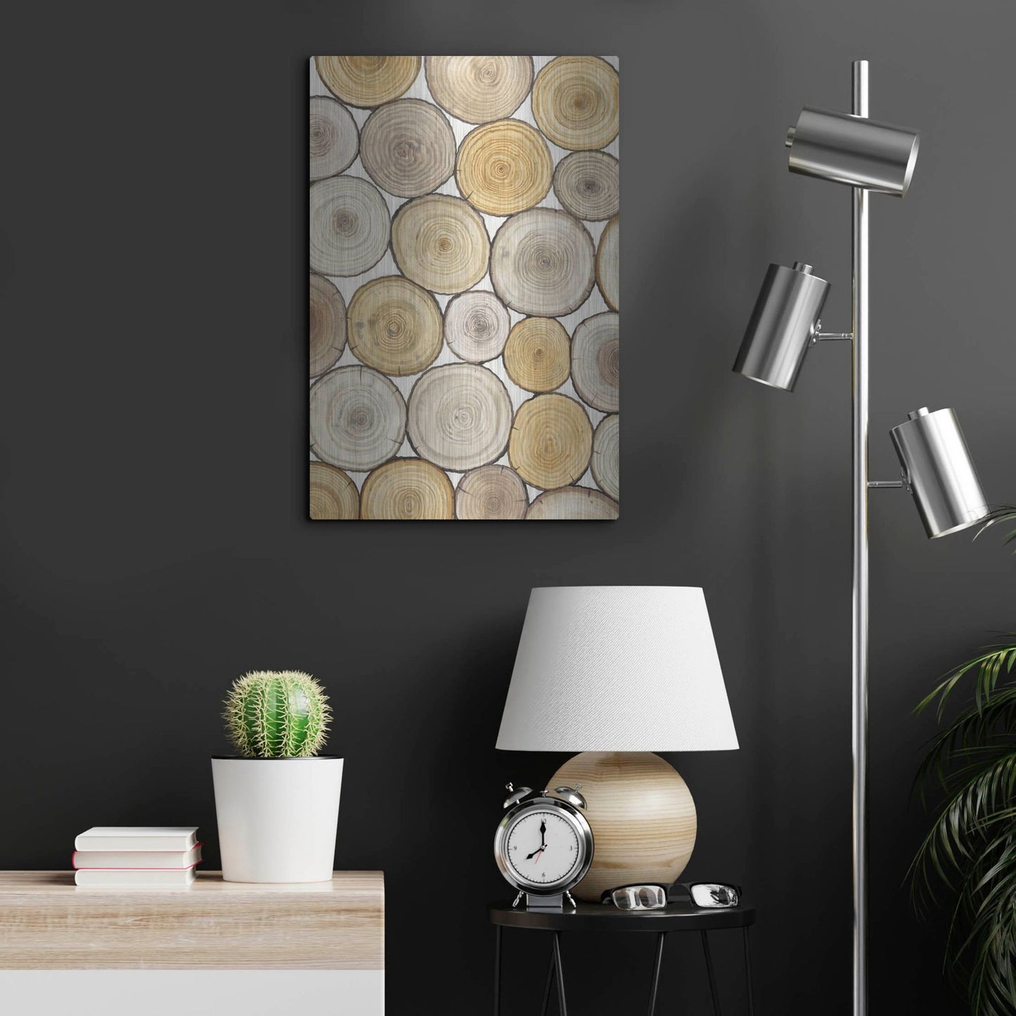 Luxe Metal Art 'Tree Ring Study II' by Tim O'Toole, Metal Wall Art,16x24