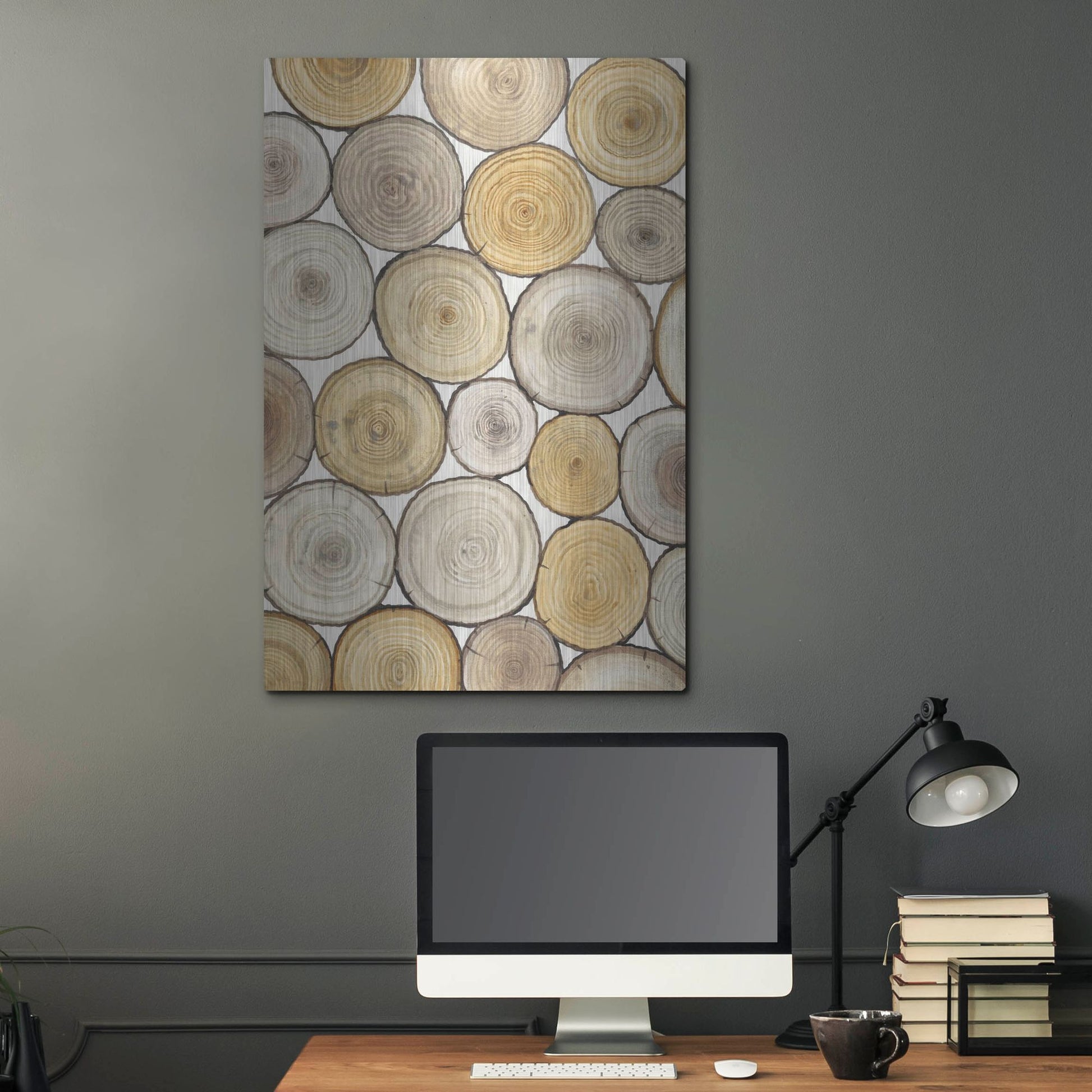 Luxe Metal Art 'Tree Ring Study II' by Tim O'Toole, Metal Wall Art,24x36