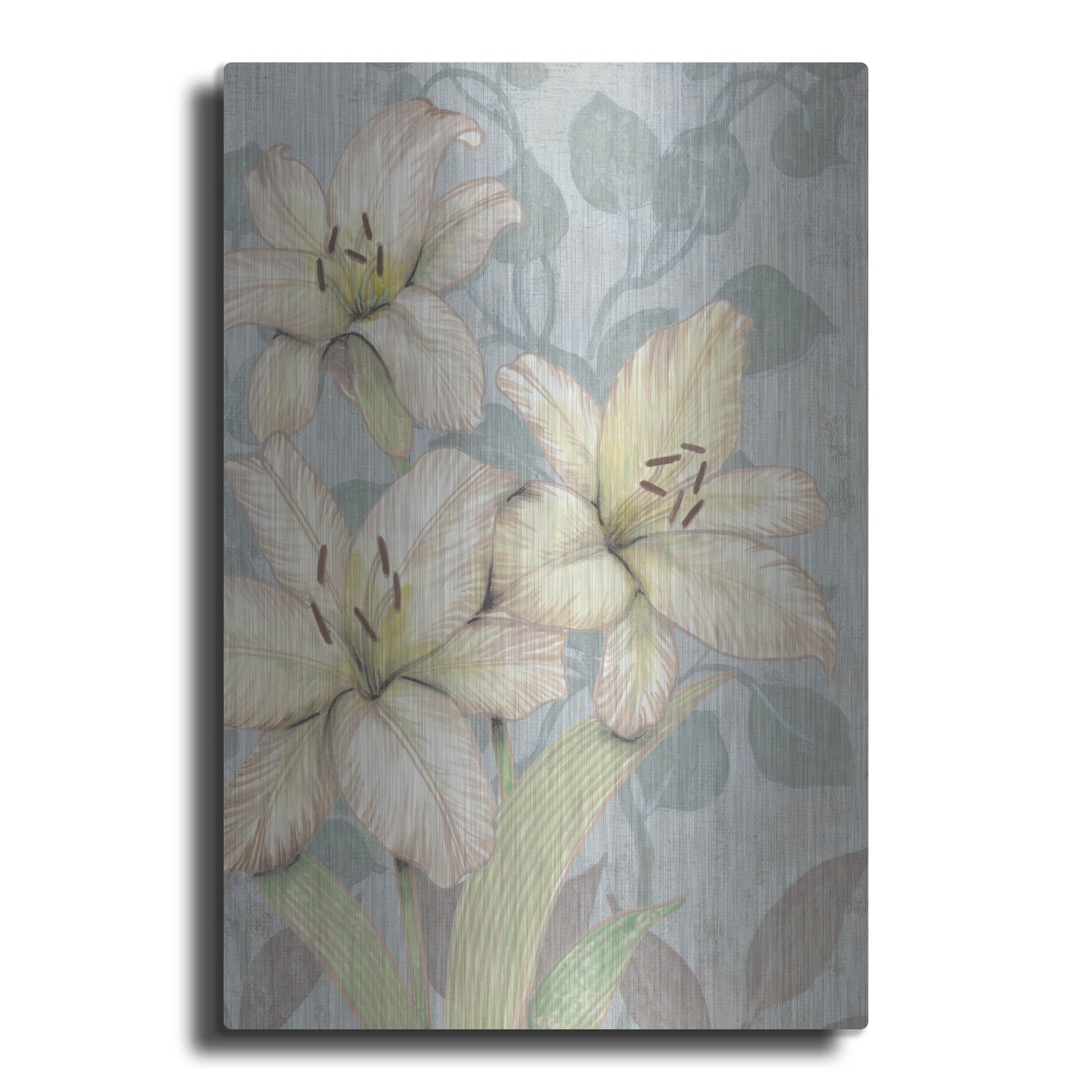 Luxe Metal Art 'Trois Fleurs I' by Tim O'Toole, Metal Wall Art