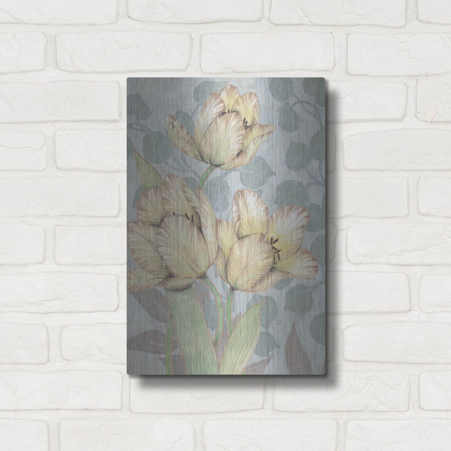 Luxe Metal Art 'Trois Fleurs II' by Tim O'Toole, Metal Wall Art,12x16