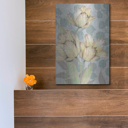 Luxe Metal Art 'Trois Fleurs II' by Tim O'Toole, Metal Wall Art,12x16