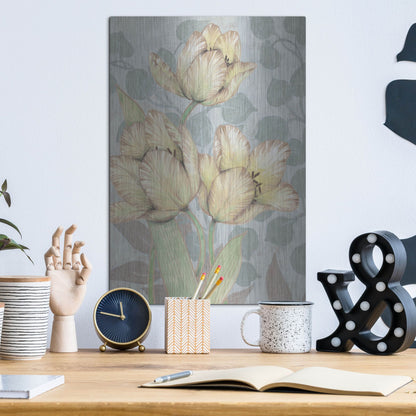 Luxe Metal Art 'Trois Fleurs II' by Tim O'Toole, Metal Wall Art,12x16