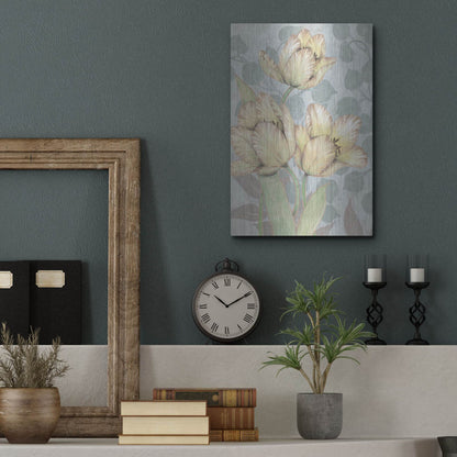 Luxe Metal Art 'Trois Fleurs II' by Tim O'Toole, Metal Wall Art,12x16