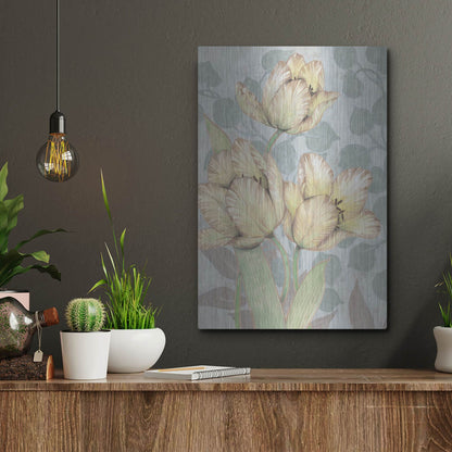 Luxe Metal Art 'Trois Fleurs II' by Tim O'Toole, Metal Wall Art,12x16