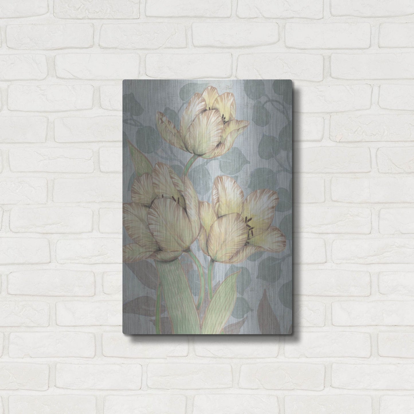 Luxe Metal Art 'Trois Fleurs II' by Tim O'Toole, Metal Wall Art,16x24