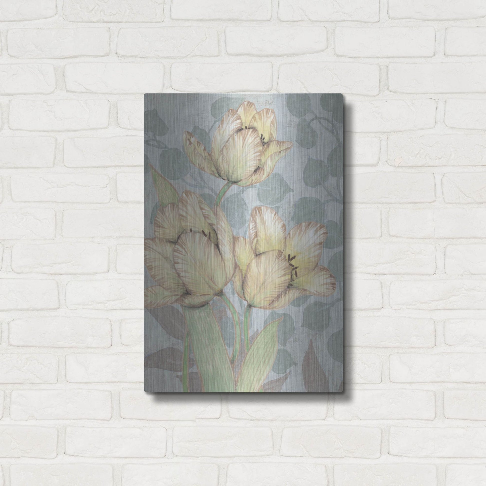 Luxe Metal Art 'Trois Fleurs II' by Tim O'Toole, Metal Wall Art,16x24