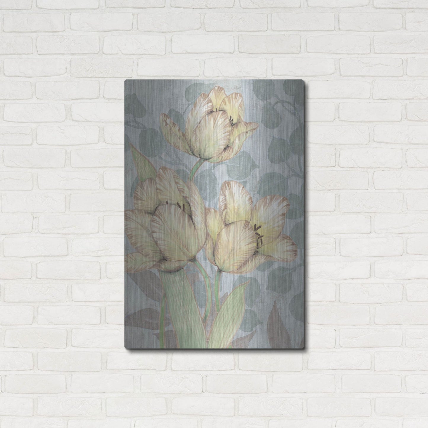 Luxe Metal Art 'Trois Fleurs II' by Tim O'Toole, Metal Wall Art,24x36