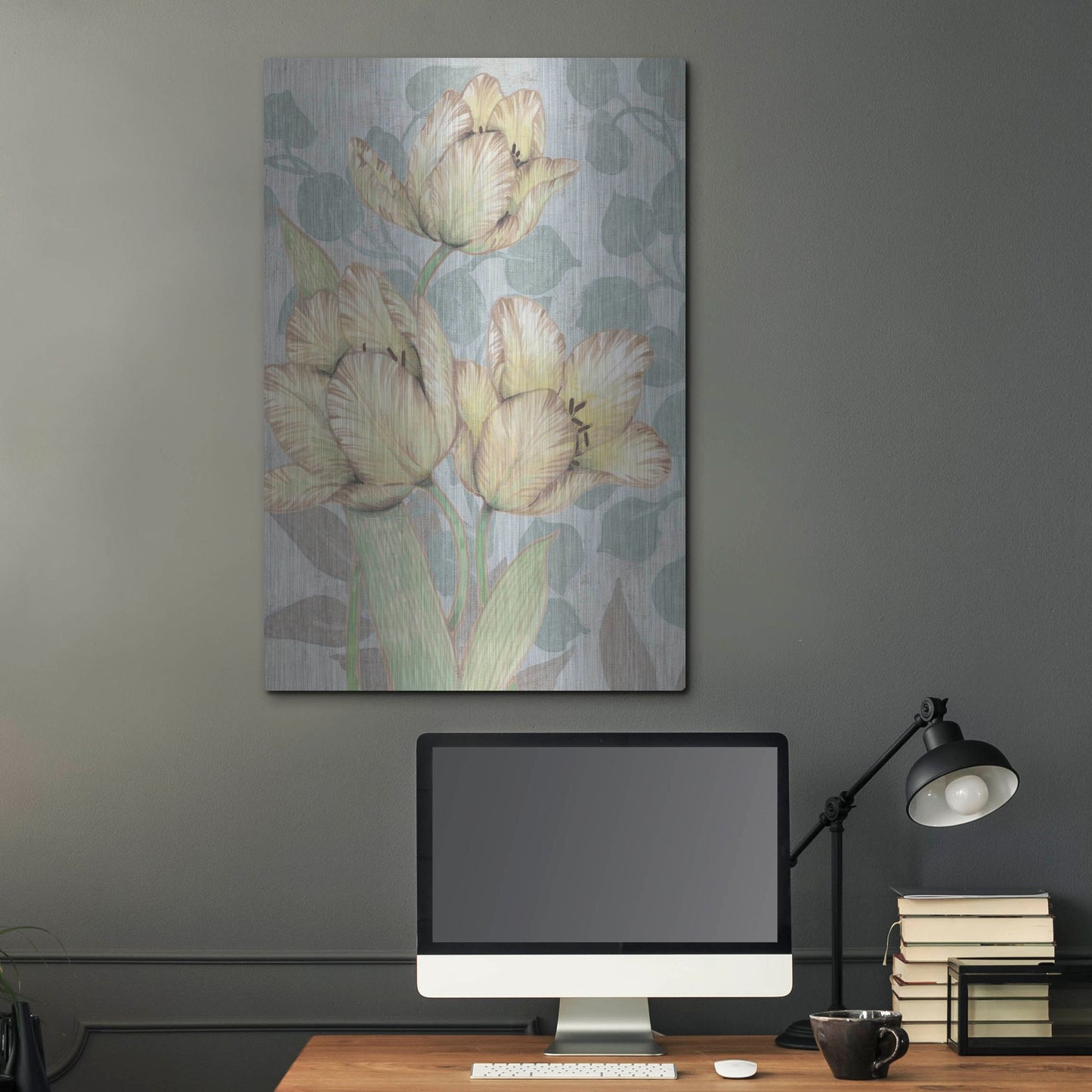 Luxe Metal Art 'Trois Fleurs II' by Tim O'Toole, Metal Wall Art,24x36