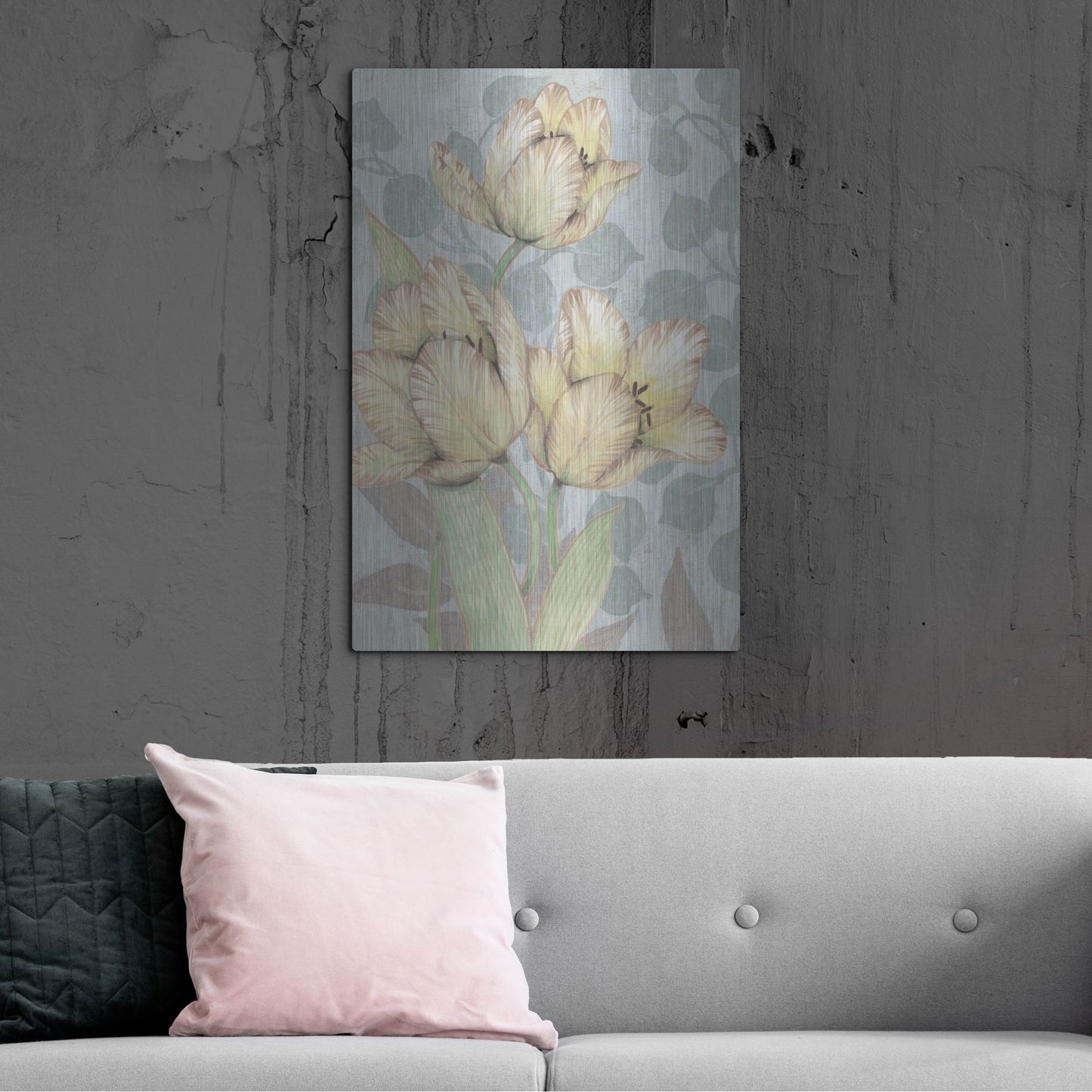 Luxe Metal Art 'Trois Fleurs II' by Tim O'Toole, Metal Wall Art,24x36