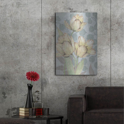 Luxe Metal Art 'Trois Fleurs II' by Tim O'Toole, Metal Wall Art,24x36